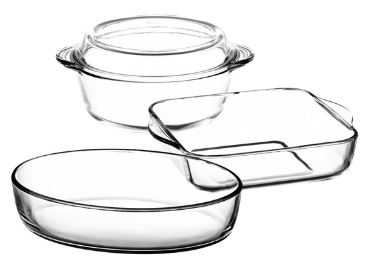 Набор посуды для СВЧ 4 пр (кастрюли с кр2л + форма овал.1,5л)